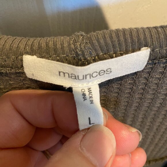 Maurice's Women's Waffle Knit Hooded Open Jacket Olive Size Large - Picture 3 of 5